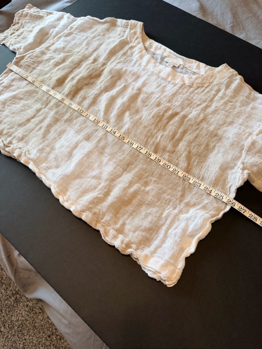 J.Jill Pure Jill 100% Linen Lagenlook Open Weave Boxy Minimalist kimono Top sz L - Picture 4 of 10